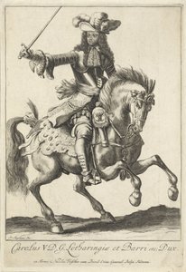 Ruiterportret van Karel V Leopold, hertog van Lotharingen door Pieter Stevens (vermeld in 1689)