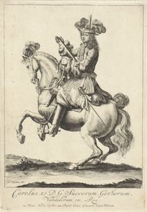 Ruiterportret van koning Karel XI van Zweden door Pieter Stevens (vermeld in 1689)