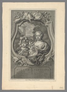 Portret van Willem V, prins van Oranje-Nassau, en Carolina, prinses van Oranje-Nassau