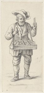 Straatverkoper met kammen en naalden door Pieter de Goeje