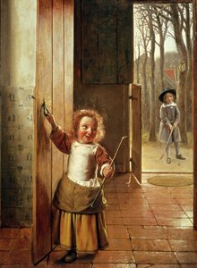 Kinderen in een Deur met 