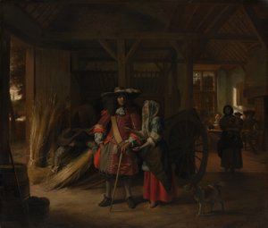 De gastvrouw betalen door Pieter de Hooch