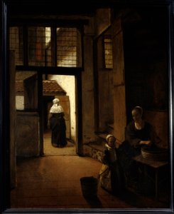 Uitzicht op de achtertuin van een Nederlands huis