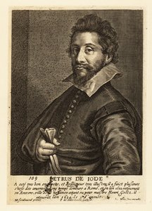 Portret van Pieter de Jode de Oudere, Vlaamse graveur, tekenaar, uitgever en schilder