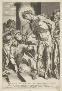 Christus met doornenkroon en wenende Maria door Pieter de Jode (I)