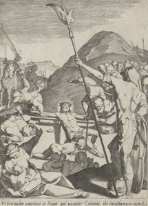 Christus wordt aan het kruis genageld door Pieter de Jode (I)