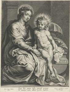 Maria met Christuskind bij wieg