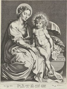 Maria met Christuskind bij wieg