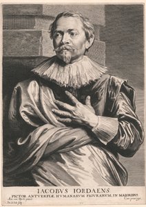 Jacobus Jordaens, Pictor Antuerpiæ, Humanarum Figurarum, in Majoribus door Pieter de Jode