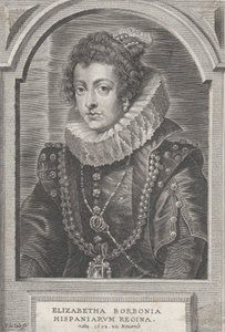 Portret van Elisabeth van Bourbon, koningin van Spanje, ca. 1632-44 door Pieter de Jode II