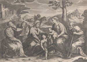 De Heilige Familie met de jonge Johannes de Doper, Elizabeth, Zacharias, 1631-37