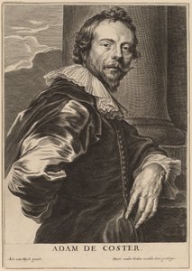 Adam de Coster door Pieter de Jode II after Sir Anthony van Dyck