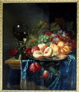 Fruit en wijn. Schilderij door Pieter De Ring (1615-1660) door Pieter de Ring