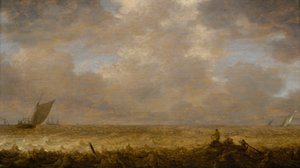 Een ondiepe zee met vissersboten, ca. 1640 door Pieter the Elder Mulier