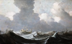 Vier Schepen Voor de Wind, 1630 door Pieter the Elder Mulier