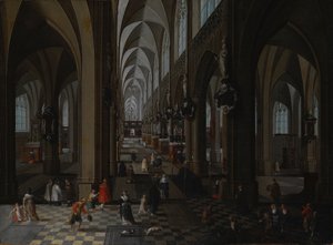 Interieur van de Kathedraal van Antwerpen, 1651 door Pieter the Elder Neeffs
