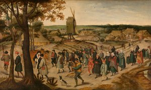 Een Huwelijksstoet door Pieter the Younger Brueghel