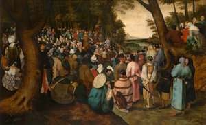 Sint Johannes de Doper Predikend door Pieter the Younger Brueghel
