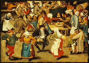 De binnenbruiloftsdans door Pieter Brueghel the Younger