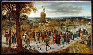 De huwelijksstoet door Pieter Brueghel II de Jonge bekend als Brueghel d
