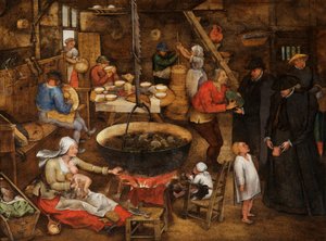 Bezoek aan een boerderij door Pieter the Younger Brueghel