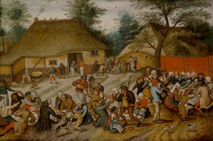 Bruiloftsfeest in de open lucht door Pieter the Younger Brueghel