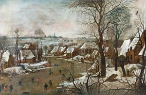 Winterlandschap door Pieter the Younger Brueghel