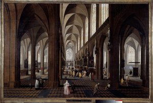 Binnenaanzicht van de kathedraal van Antwerpen. Schilderij door Pieter Neefs de Jonge (1620-1675) door Pieter the Younger Neefs