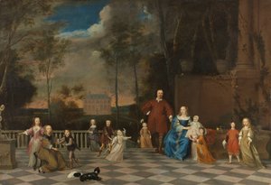 De Amsterdamse koopman Jeremias van Collen (1619-1707) met zijn vrouw en hun twaalf kinderen