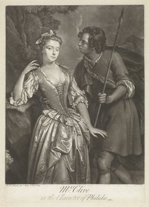 Actrice Catherine Clive in rol van Phillida door Pieter van Bleeck