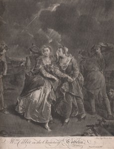 Mevrouw Cibber in de rol van Cordelia in het toneelstuk King Lear, Act III