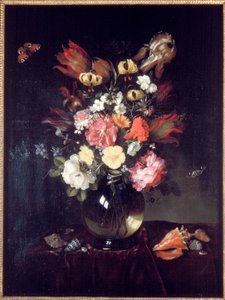 Vaas en bloemen, 1655 door Pieter van de Venne