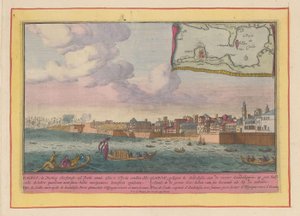 Gezicht op Cádiz door Pieter van den Berge