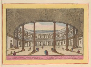 Gezicht op de binnenplaats van het Paleis van Karel V te Granada