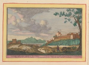 Gezicht op de gebouwen van het Alhambra te Granada