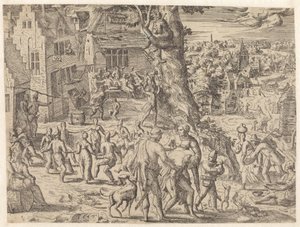 Boerenkermis door Pieter van der Borcht (I) (attributed to)