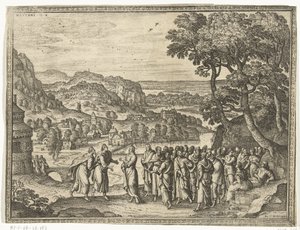 Christus antwoordt de leerlingen van Johannes Beelden en scènes uit de Bijbel (serietitel) door Pieter van der Borcht (I)