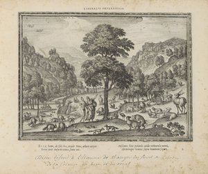 God toont Adam het paradijs door Pieter van der Borcht (I)