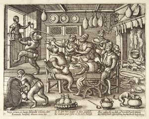 De Vette Keuken, uitgegeven ca. 1585 door Pieter van der Borcht