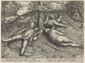 Luilekkerland door Pieter van der Heyden (attributed to)