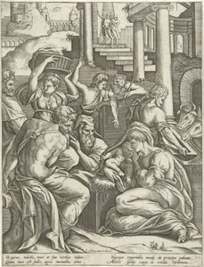 Aanbidding door de herders door Pieter van der Heyden