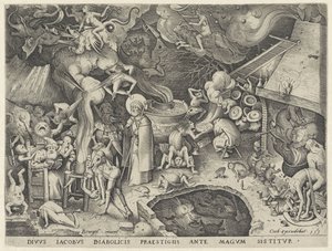 Jakobus de Meerdere ontmoet de magiër Hermogenes door Pieter van der Heyden