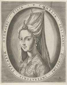 Portret van Camalia, dochter van Suleyman I de Grote door Pieter van der Heyden
