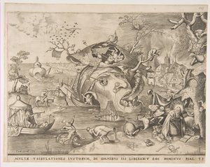De verleiding van St. Antonius, 1556 door Pieter van der Heyden