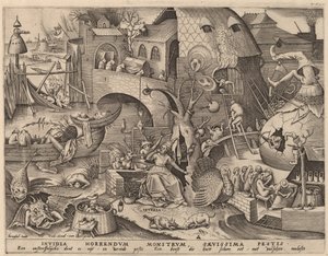 Afgunst door Pieter van der Heyden after Pieter Bruegel the Elder