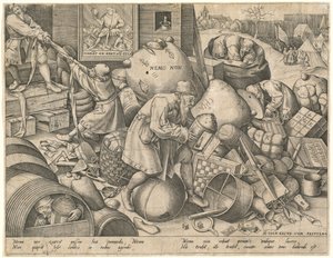 Elckerlijc door Pieter van der Heyden after Pieter Bruegel the Elder