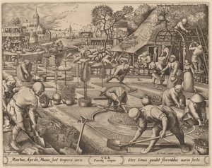 Lente door Pieter van der Heyden after Pieter Bruegel the Elder