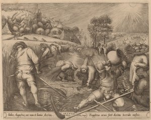 Zomer door Pieter van der Heyden after Pieter Bruegel the Elder