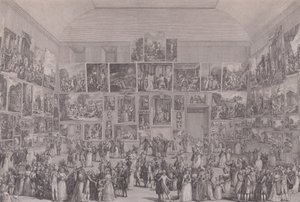 Tentoonstelling in de Salon du Louvre in 1787 door Pietro Antonio Martini