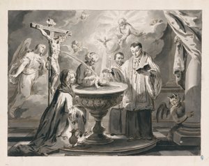Doopsel uit De Zeven Sacramenten door Pietro Antonio Novelli